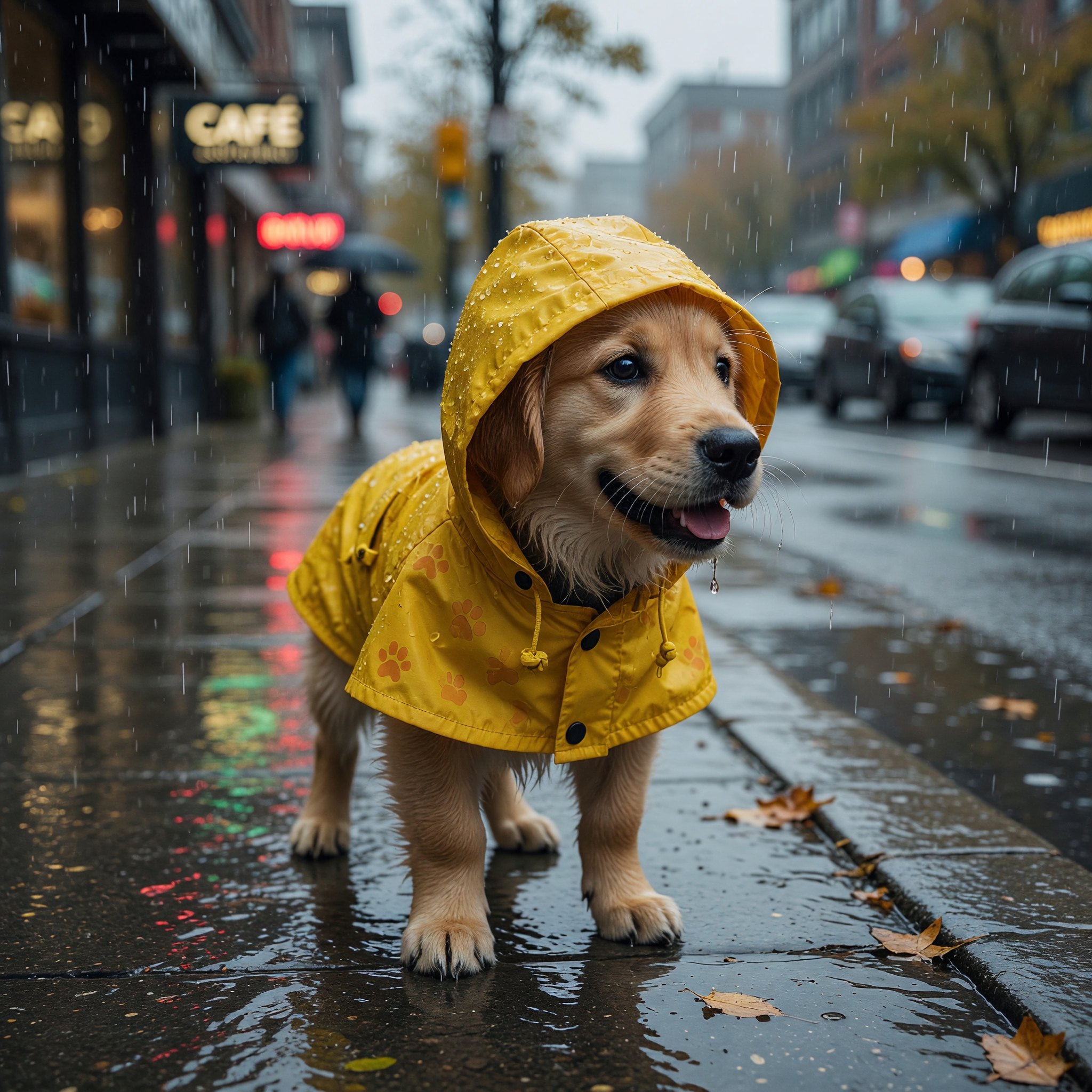 Grok Imagine result for Puppy raincoat