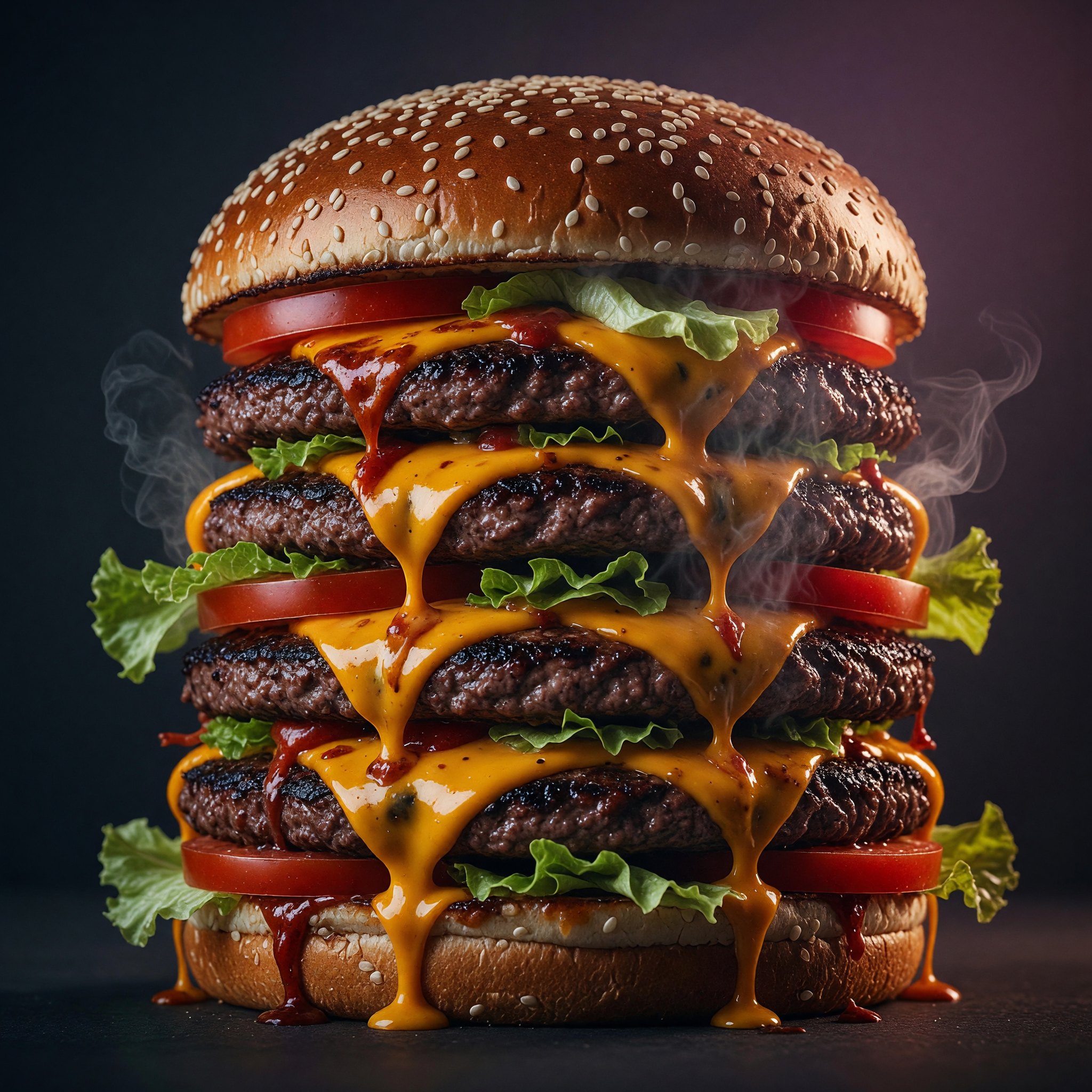 Grok Imagine result for 6-patty hero