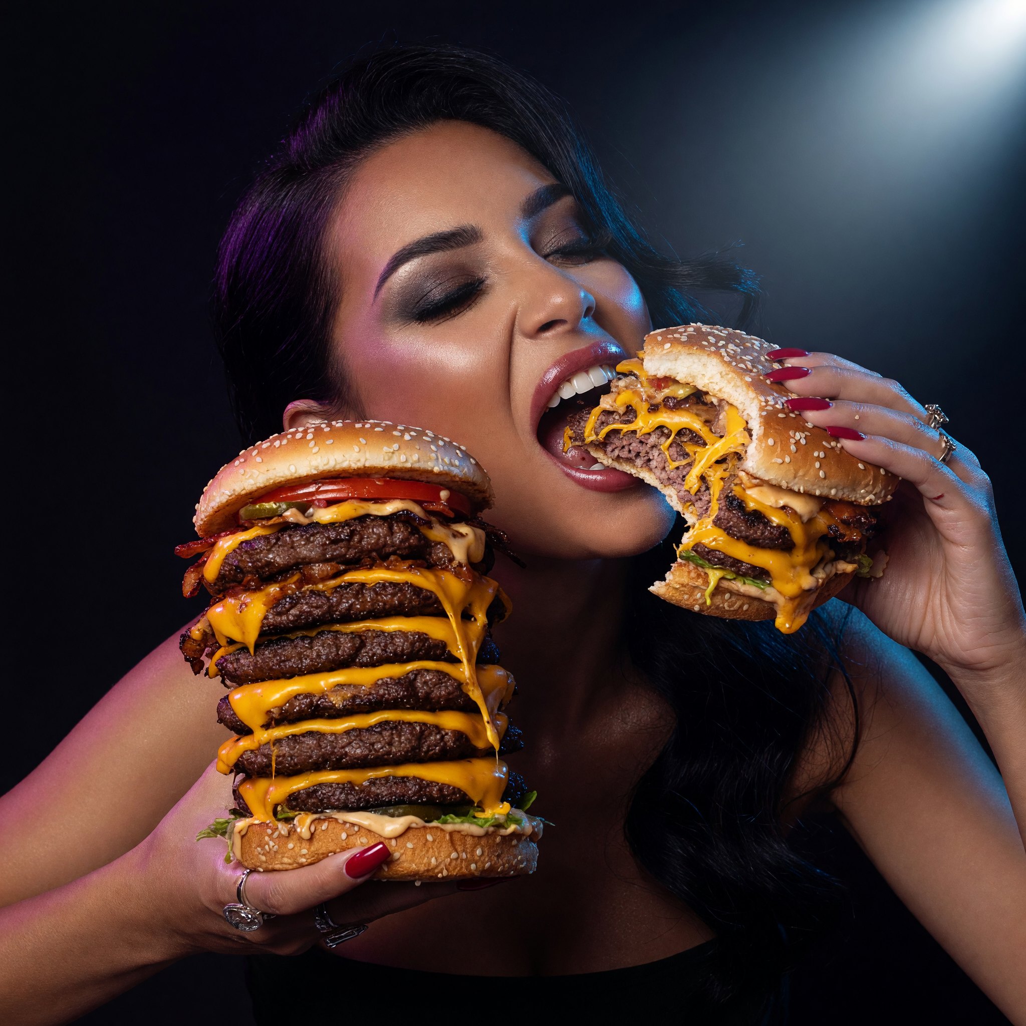 Grok Imagine result for Woman eating it