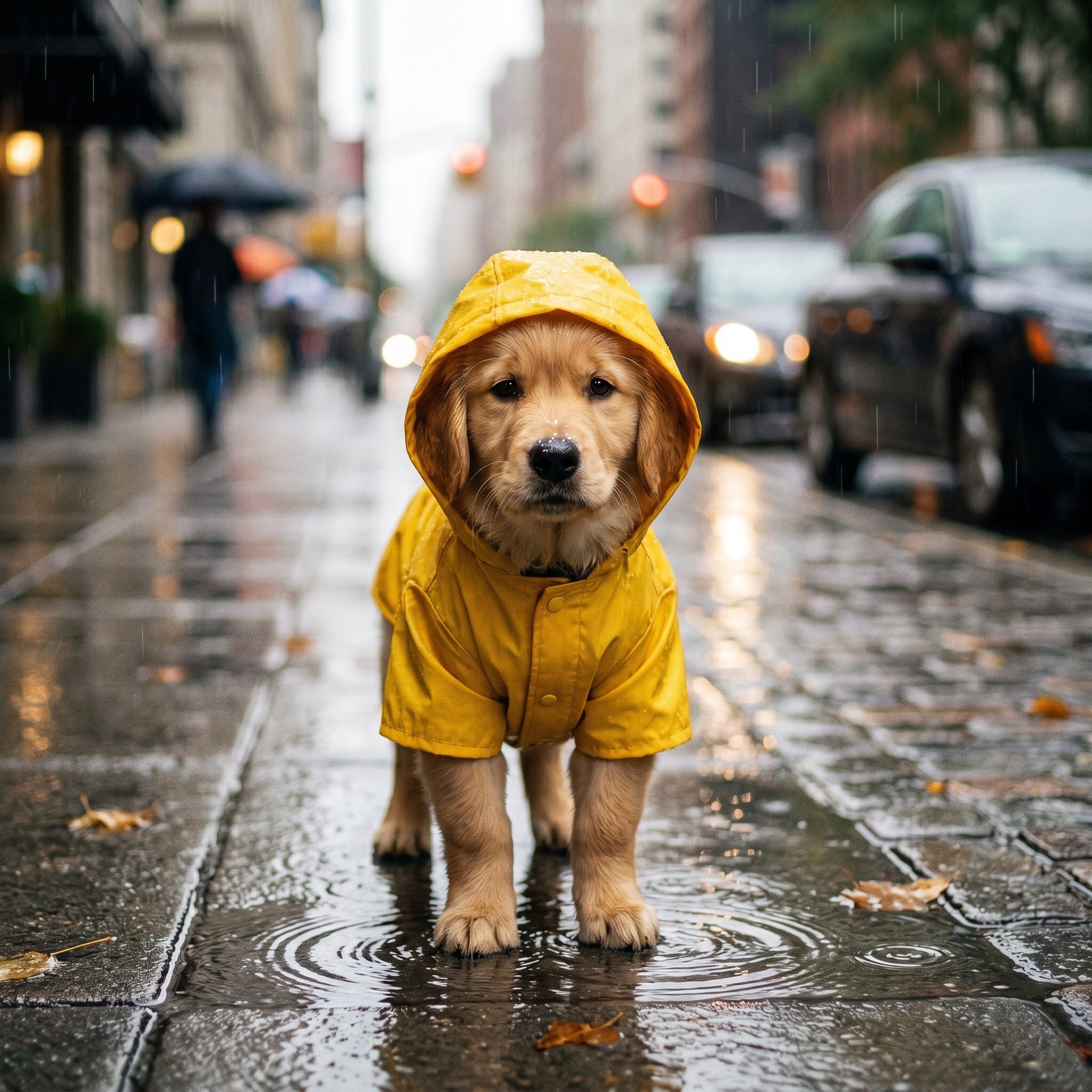 Nano Banana Pro result for Puppy raincoat