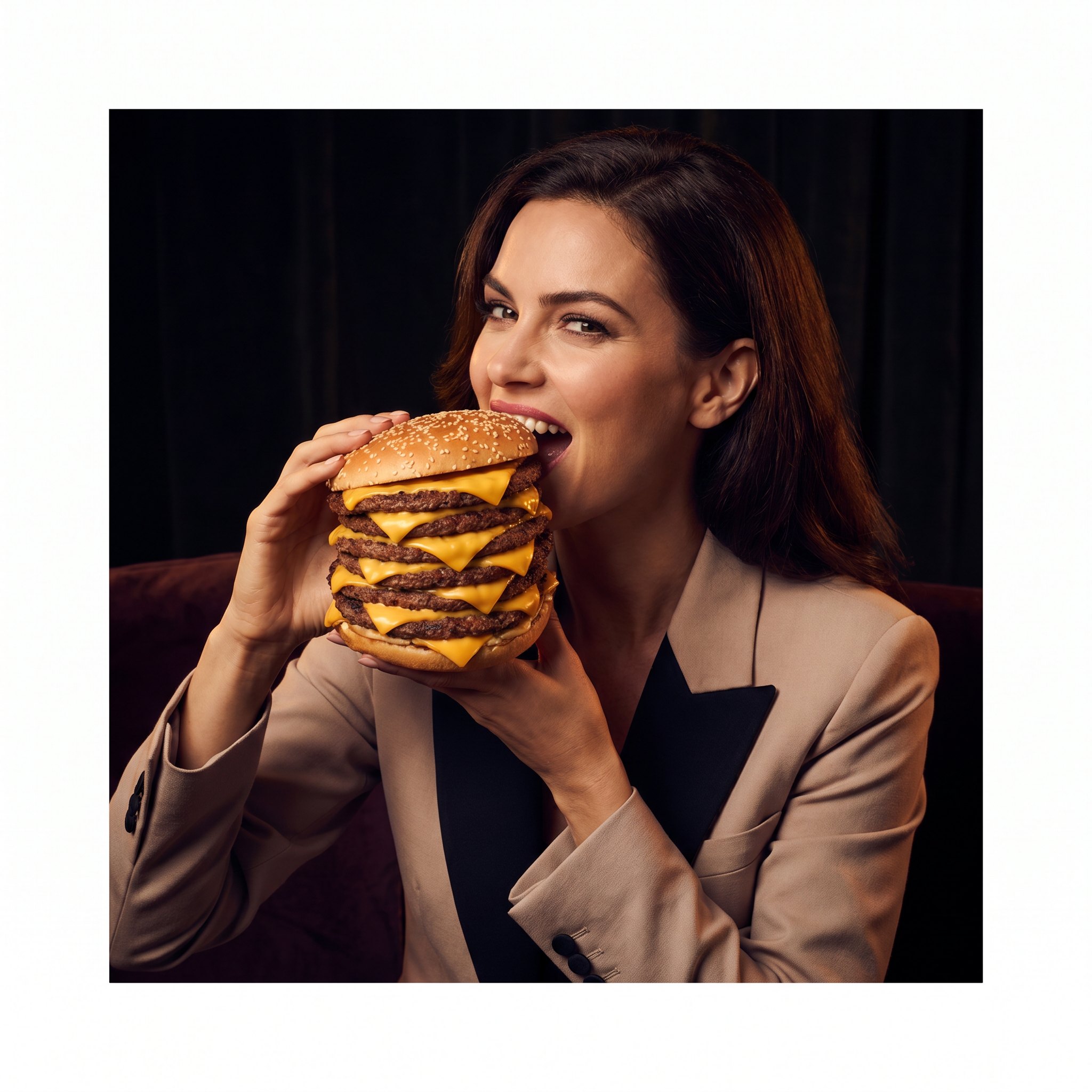 Nano Banana Pro result for Woman eating it