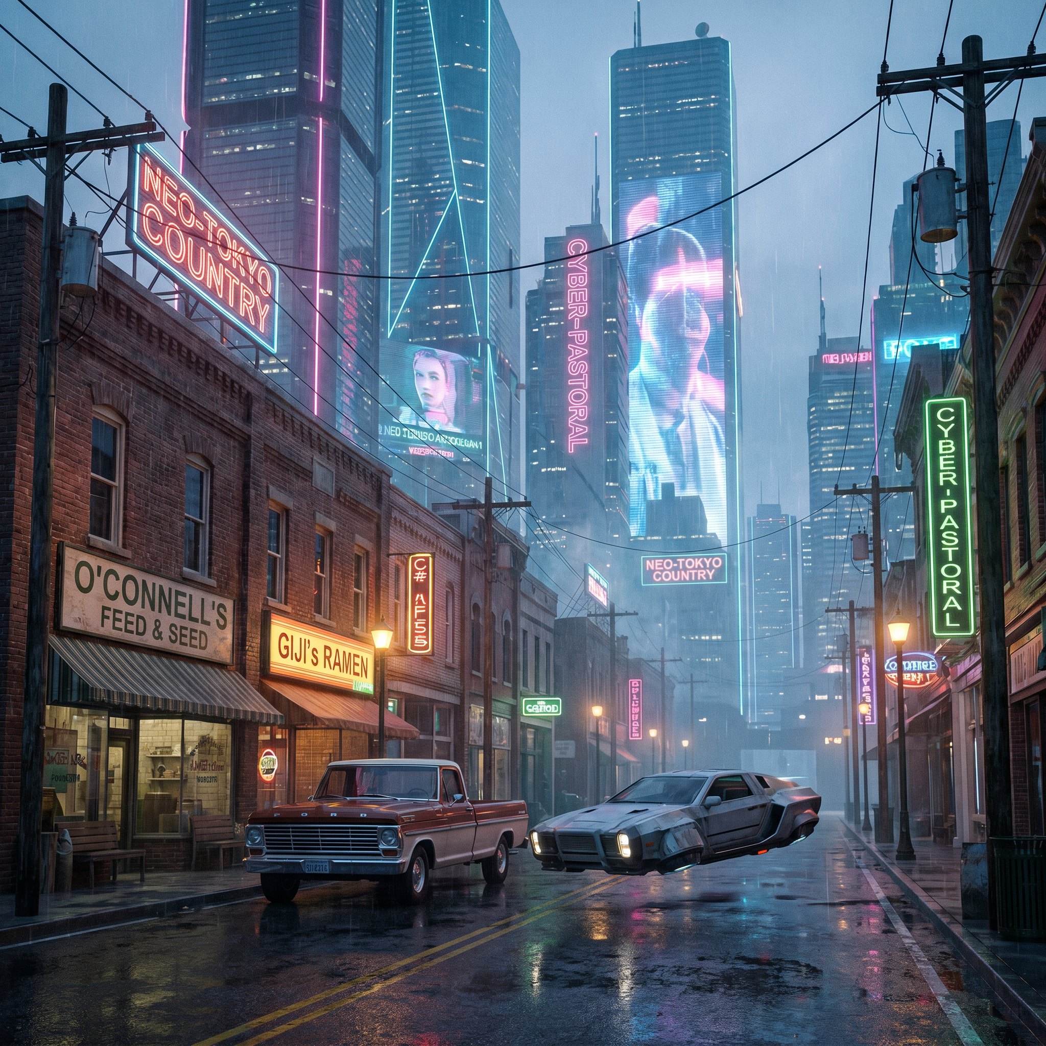 Nano Banana Pro result for Cyberpunk town