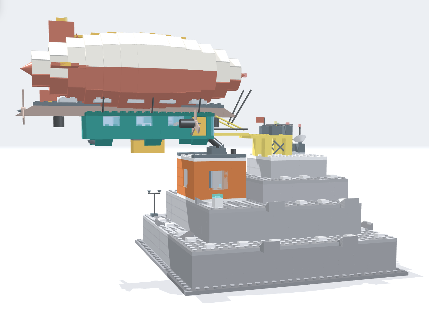 1000-piece airship research station - finished build