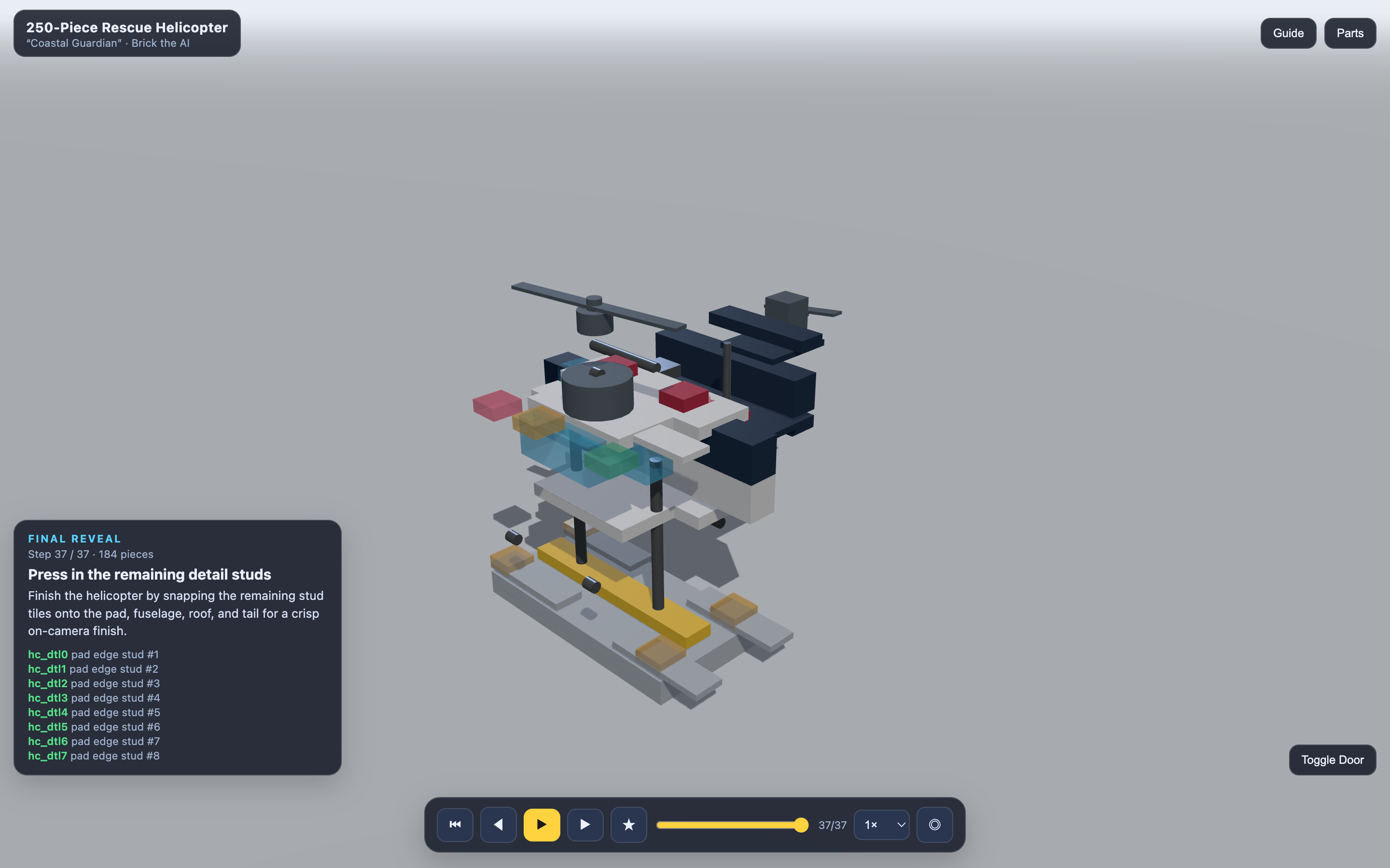 250-piece rescue helicopter - finished build