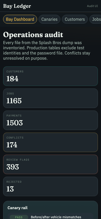 Migration review UI on mobile