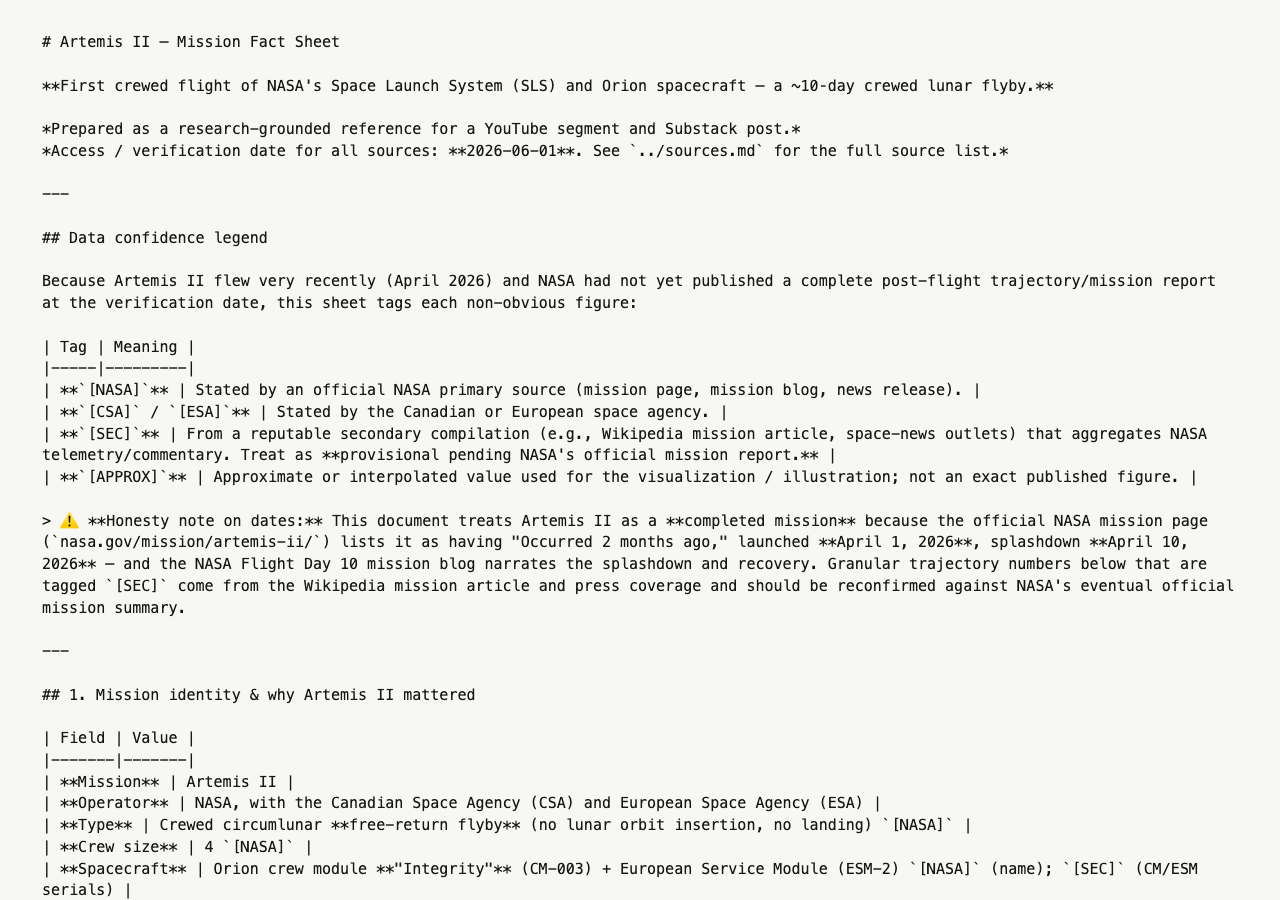 Fact sheet and source framing